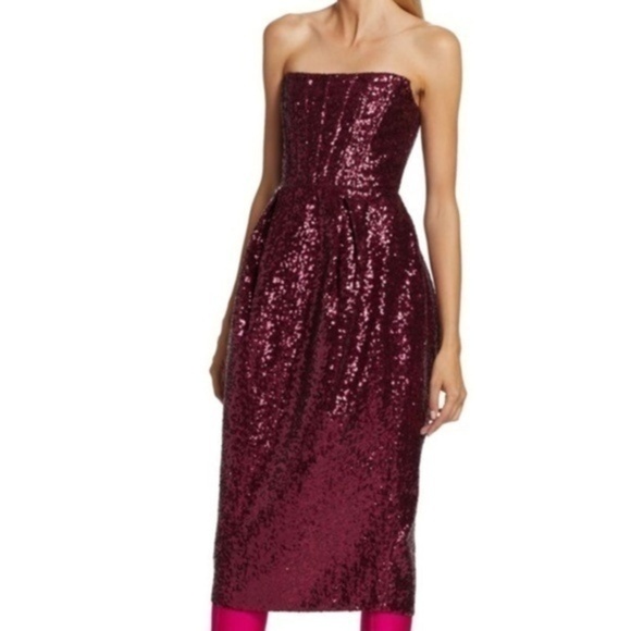 Bronx and Banco Maraya Sequin Strapless Midi Dress - Picture 1 of 15